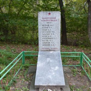 Могила летчика Льва Бананина, погибшего в воздушном бою в период Сталинградской битвы, Ольховский район, с. Гусевка, в лесу (1)